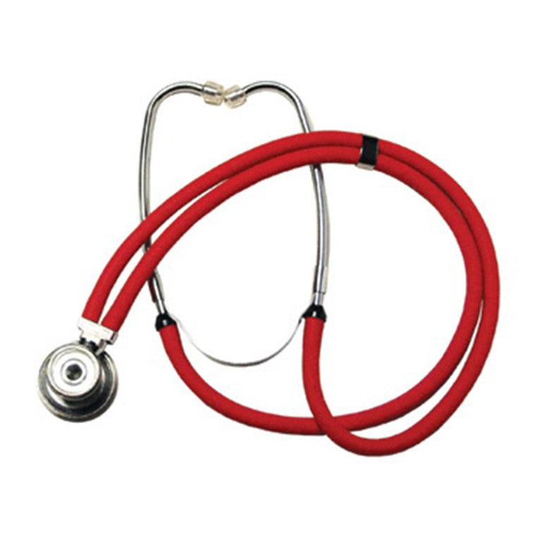 Red Graham Field Labtron 602R Sprague Rappaport-Type 22-inch medical stethoscope with dual-head chest piece.