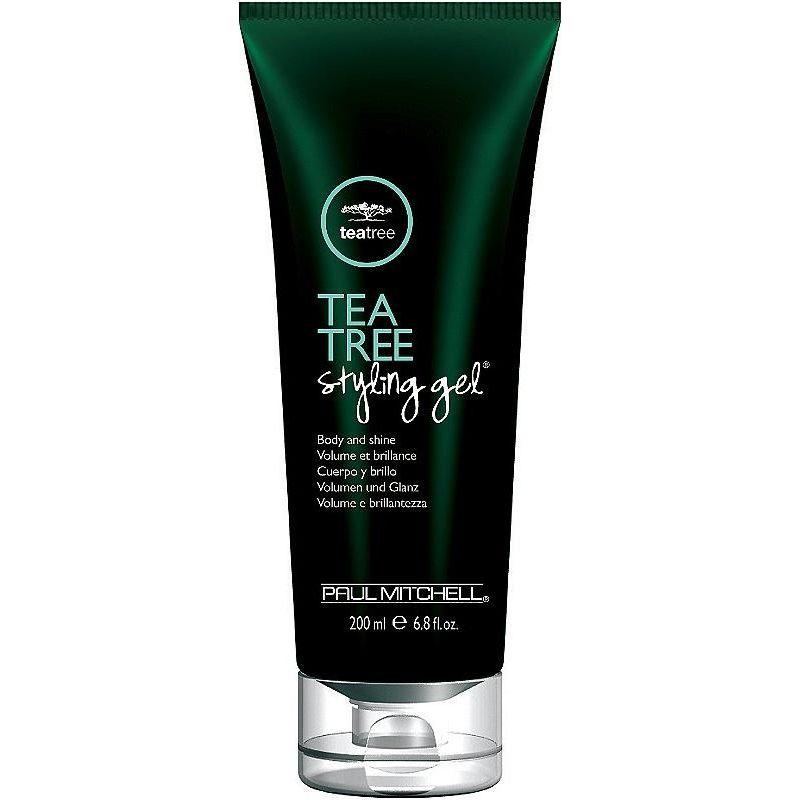 Paul Mitchell Tea Tree Styling Gel in 200ml bottle, featuring clear gel with tea tree for styling and fresh scalp care.