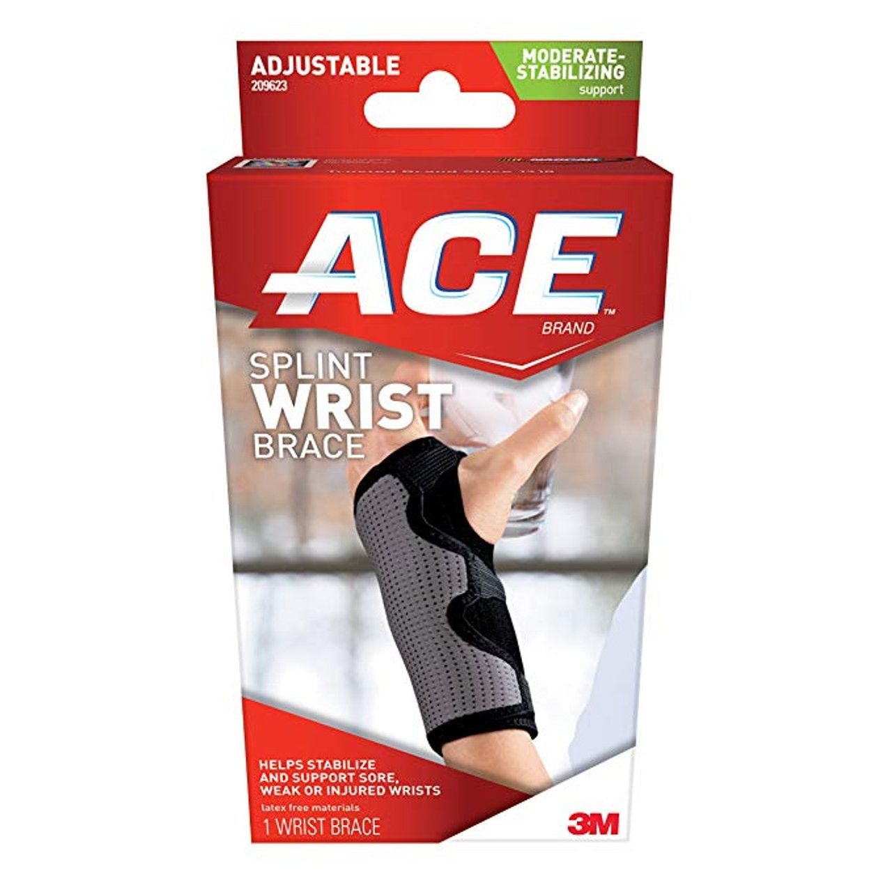 Reversible Ace Splint Wrist Brace by Pasteur Pharmacy, adjustable support for wrist stabilization and comfort.