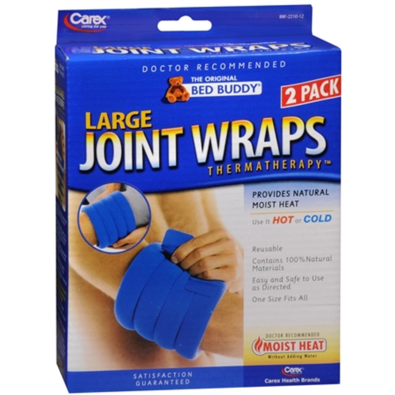 Large Bed Buddy Joint Wraps supports and braces for knee, elbow, and ankle pain relief, 2-count from Pasteur Pharmacy.