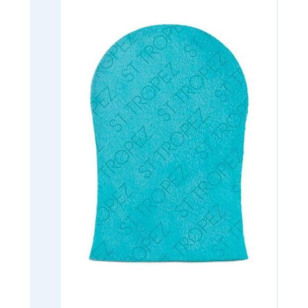 St. Tropez Prep & Maintain dual-sided velvet tanning mitt by Pasteur Pharmacy, showing soft velvet surface for applying tanning products.