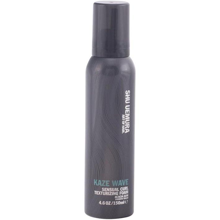 Shu Uemura Kaze Wave Sensual Curl Texturizing Foam 5 oz, lightweight foam for defining and enhancing curly hair, natural texture.