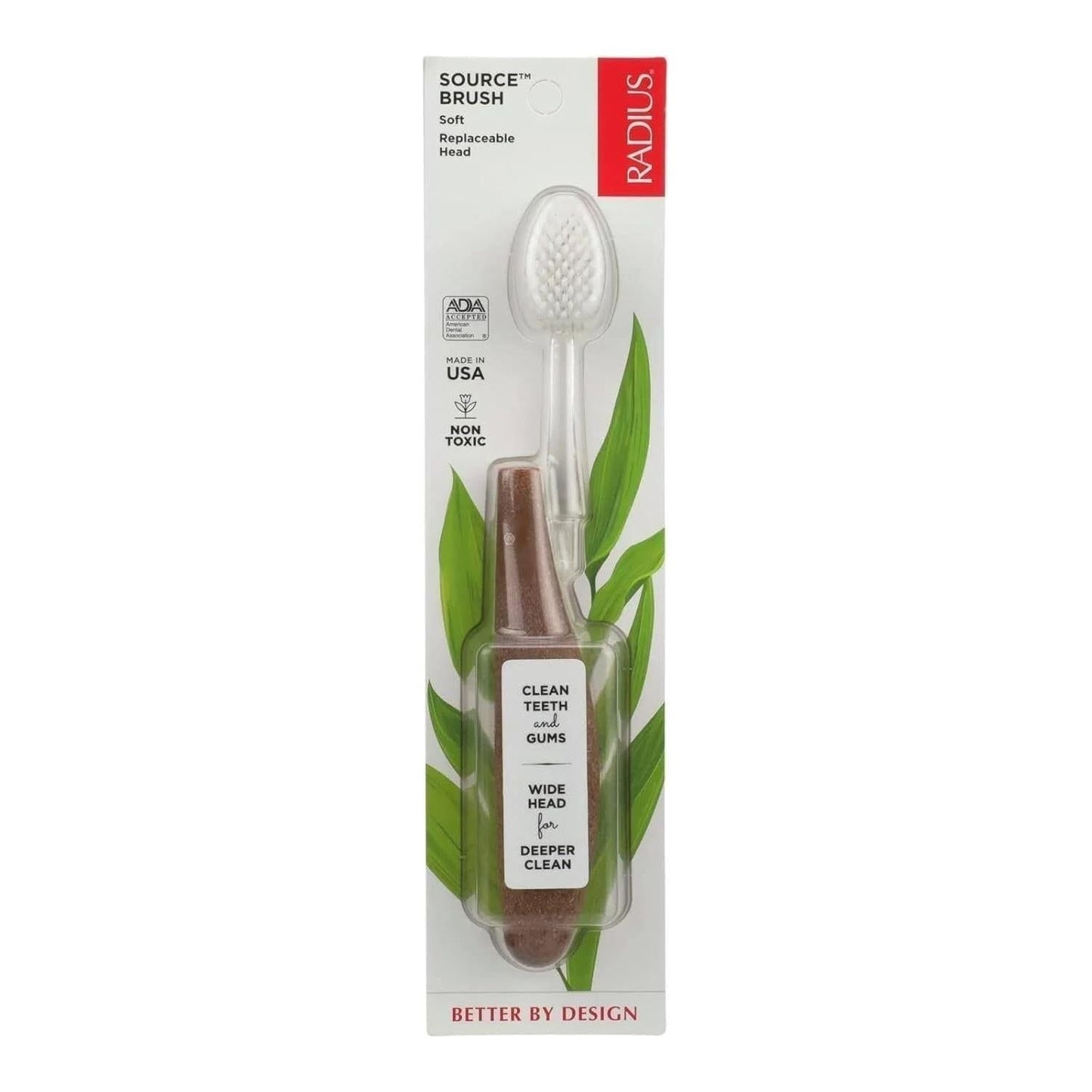 Pasteur Pharmacy Radius Source Floss Brush with super soft replaceable head and assorted colored handles for gentle oral cleaning.