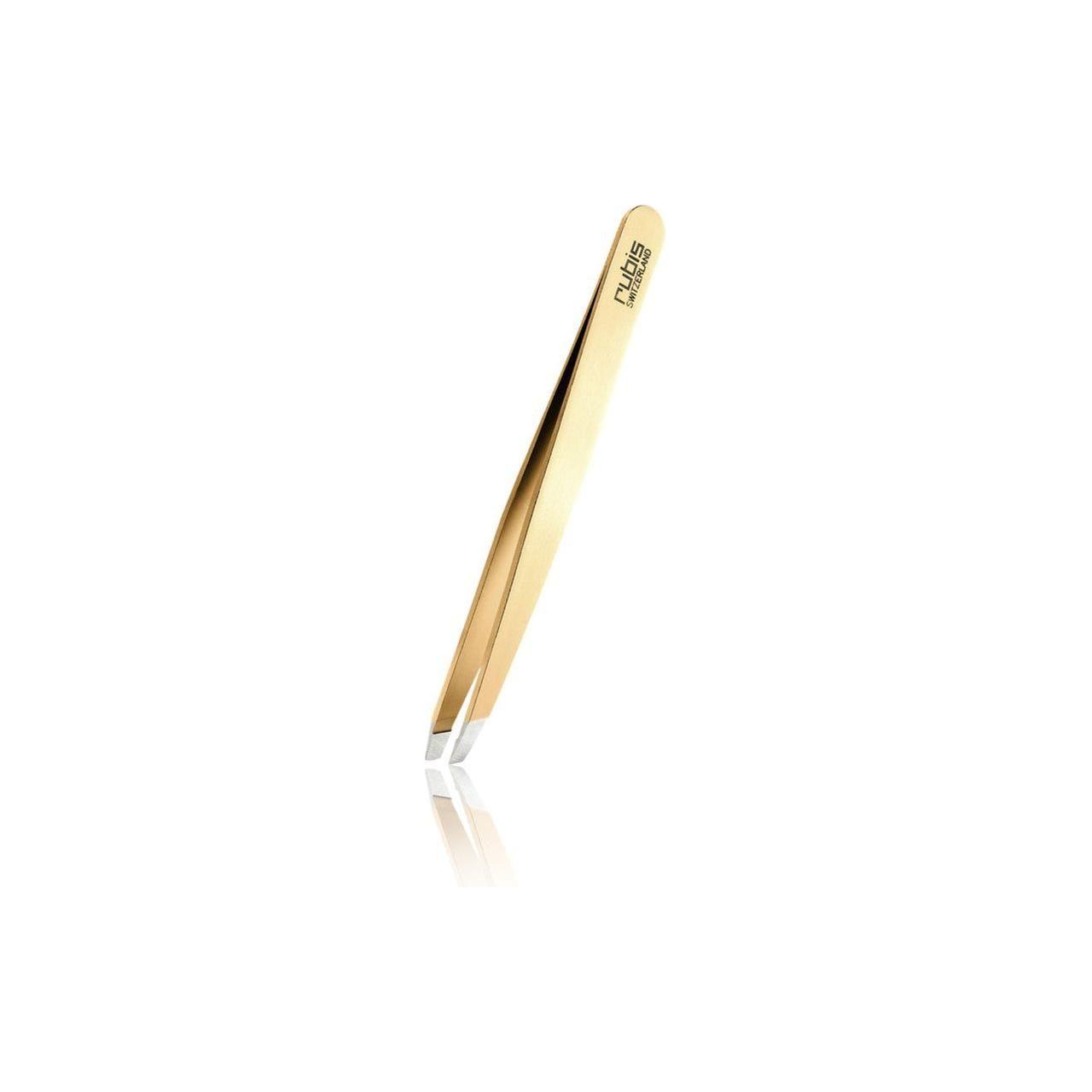 Rubis Switzerland Classic Slant Tip Tweezer, high-precision stainless steel tweezer for precise grooming and hair removal.