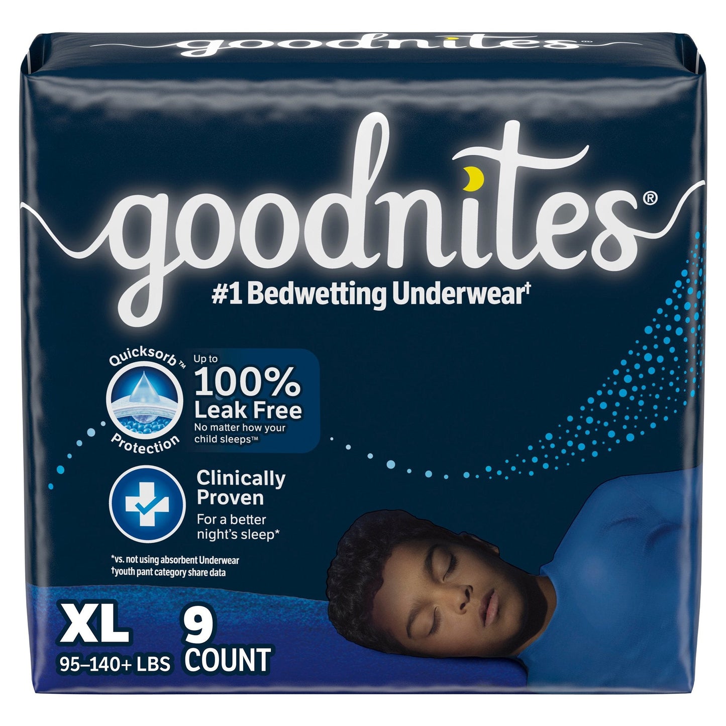 Goodnites boys' nighttime underwear in extra large size, displayed with soft fabric and waistband for comfortable overnight protection.