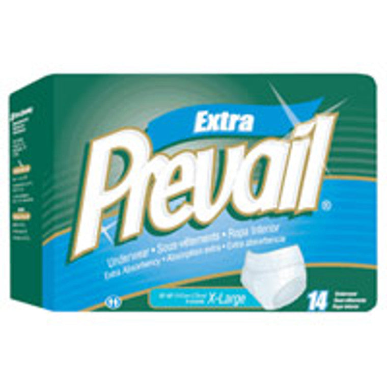 Unisex Prevail Extra Absorbency Underwear in X-Large, 14-count package, designed for comfort and high absorbency.