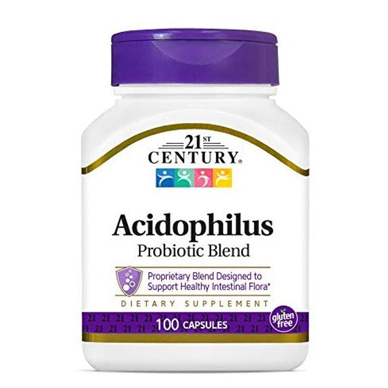 21st Century Acidophilus capsules by Pasteur Pharmacy, probiotic dietary supplement in a bottle of 100 capsules.
