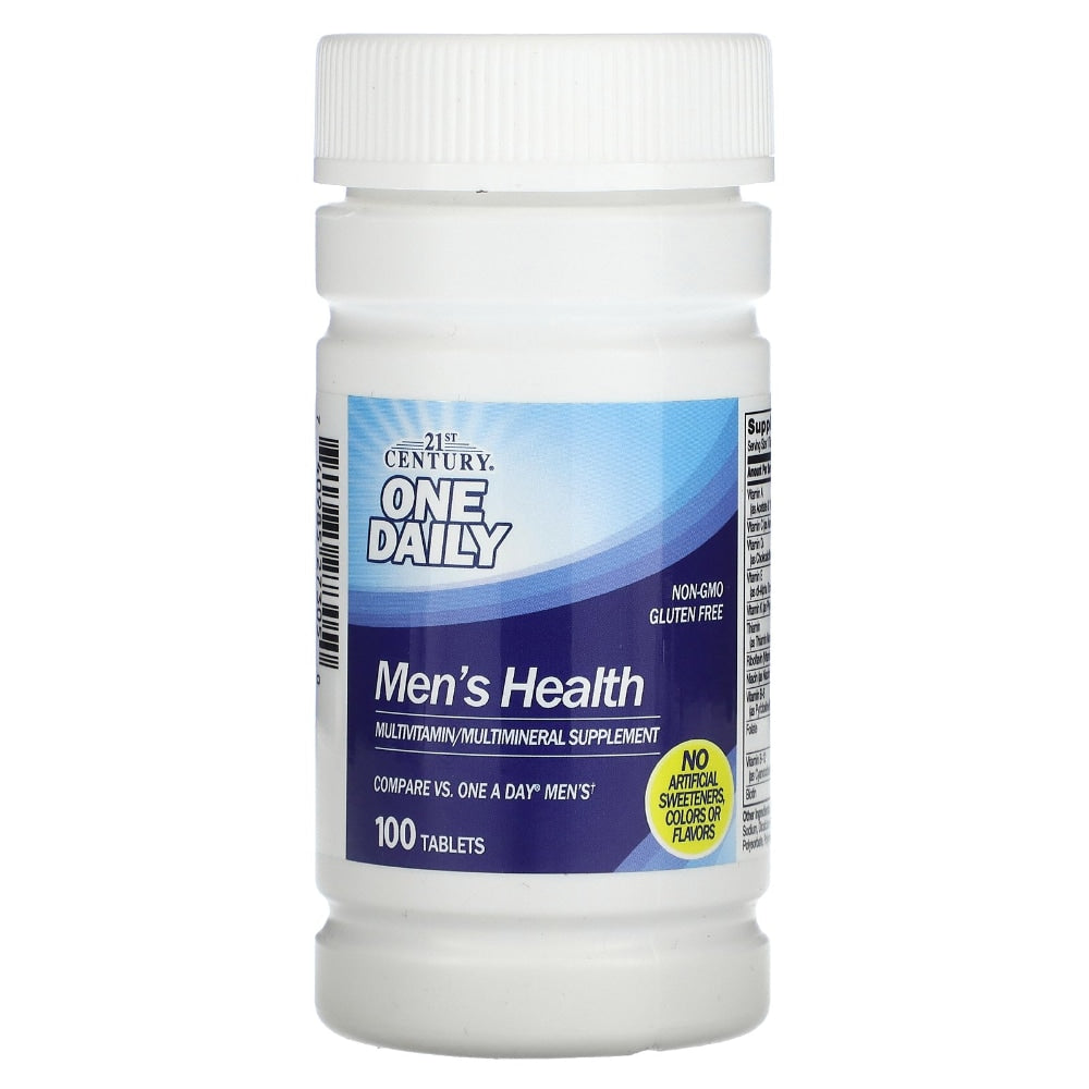 Bottle of 21st Century One Daily Men's Multivitamin by Pasteur Pharmacy with 100 tablets for energy and immune support.