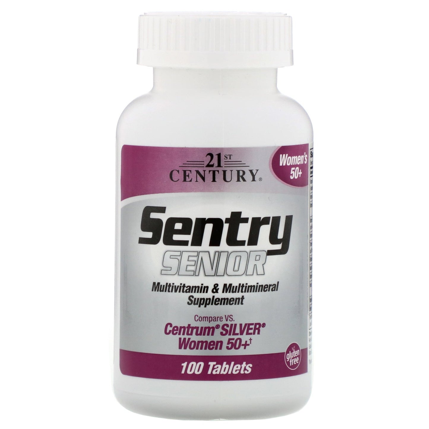 21st Century Sentry Senior 50 Women's Vitamins and Supplements bottle with 100 tablets, designed for adult women’s health.