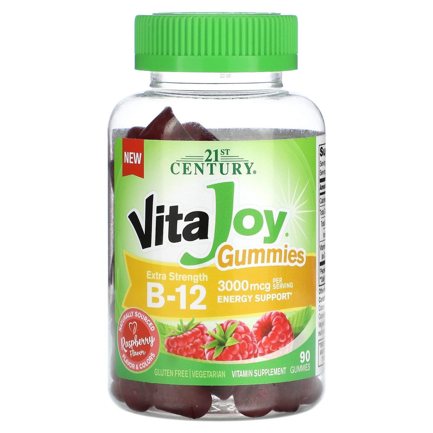 21st Century Vitajoy B-12 Gummies in raspberry flavor, a Pasteur Pharmacy vitamin supplement with extra strength B-12.