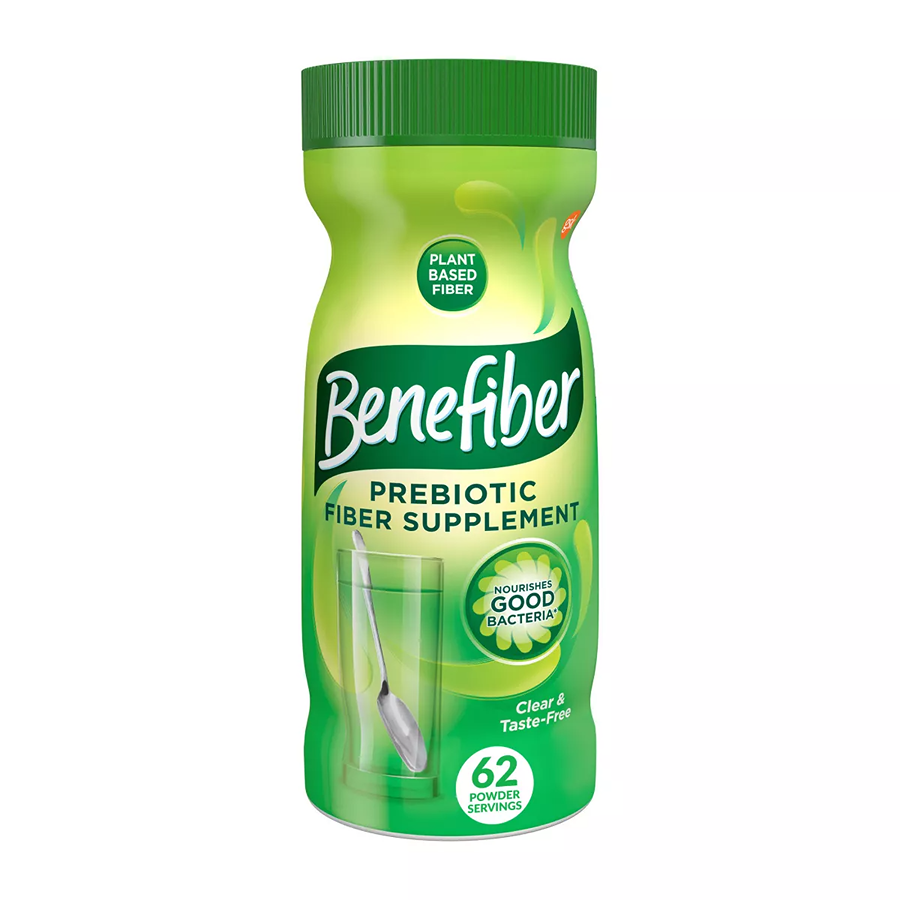 Benefiber Daily Prebiotic Fiber Supplement powder in 8.7 oz container, natural dietary fiber for digestive health, from Pasteur Pharmacy.