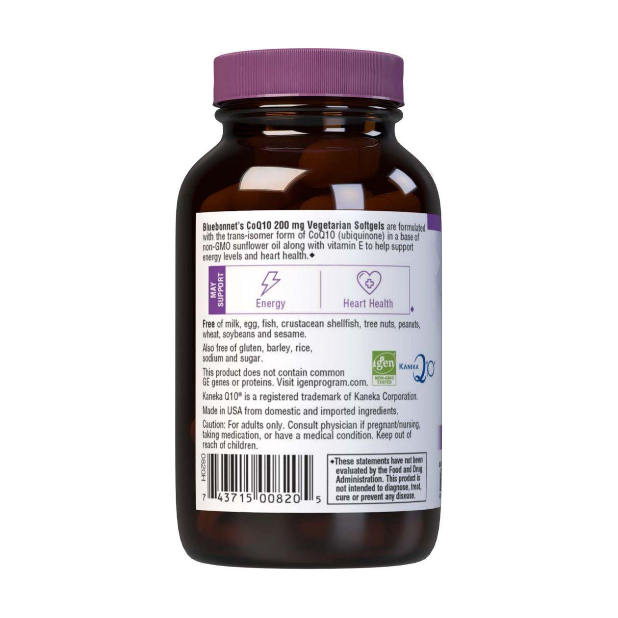 BlueBonnet CoQ-10 200 mg vegetarian softgels, dietary supplement for heart health, from Pasteur Pharmacy.