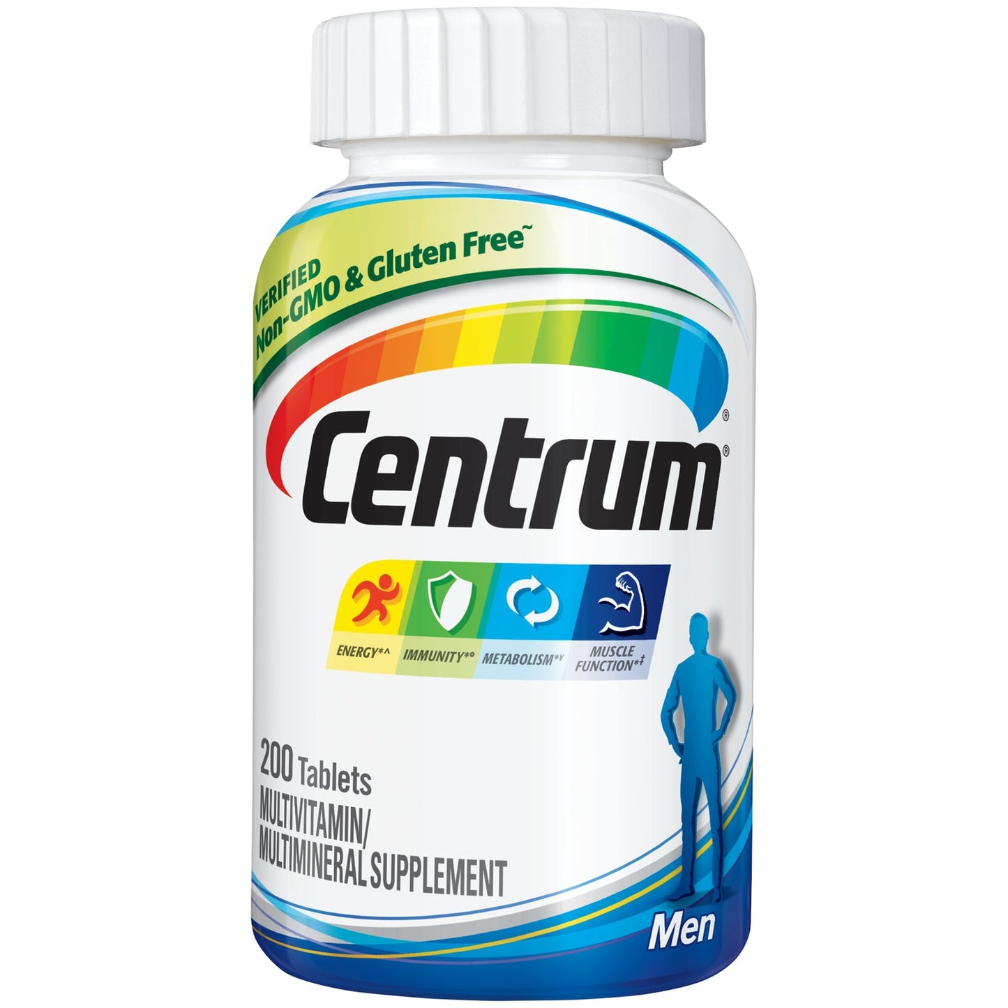 Centrum multivitamin for men tablets in a bottle, dietary supplement for men's health from Pasteur Pharmacy.