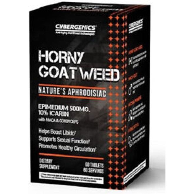 Cybergenics Horny Goat Weed 500mg dietary supplement by Pasteur Pharmacy, 60 tablets for natural aphrodisiac support