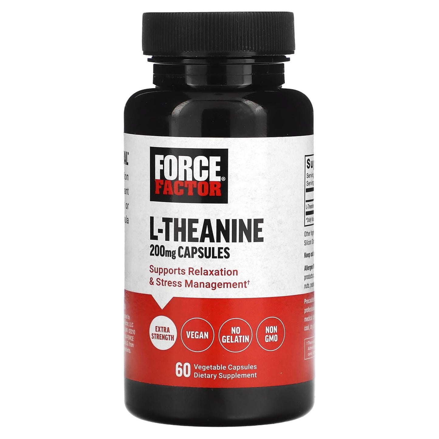 Force Factor® L-Theanine Extra Strength 200 mg supplement capsules, natural dietary vitamins & supplements by Pasteur Pharmacy