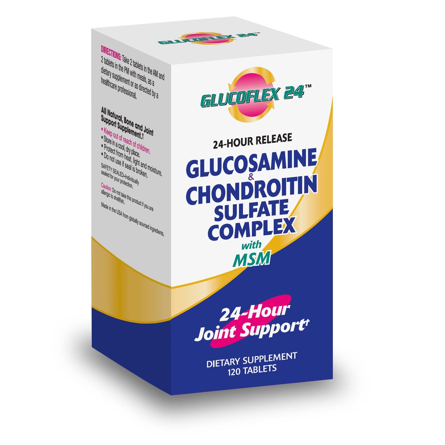 Glucoflex GlucChon vitamins and supplements bottle by Pasteur Pharmacy, with label showing product details and branding.