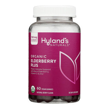 Hyland's Naturals Organic Elderberry Plus 150 Mg dietary supplements, 60 capsules for immune support, from Pasteur Pharmacy.