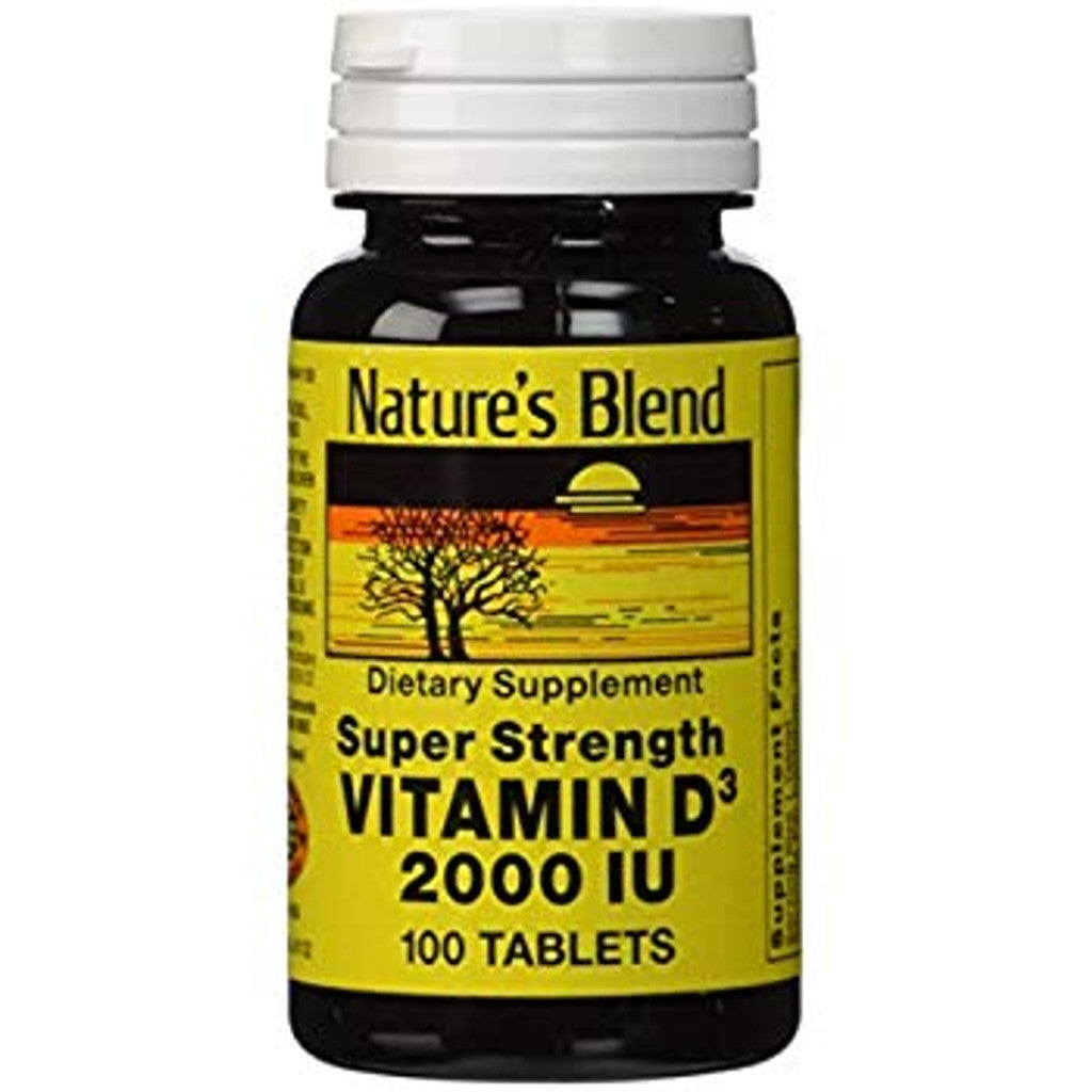 Nature's Blend Vitamin D3 supplement bottle from Pasteur Pharmacy, dietary supplement for bone and immune health.