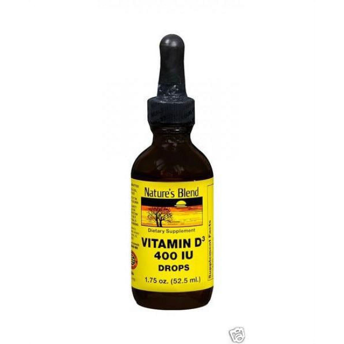 Nature's Blend Vitamin D3 liquid drops in a 52 mL bottle, supplement for bone health, by Pasteur Pharmacy.