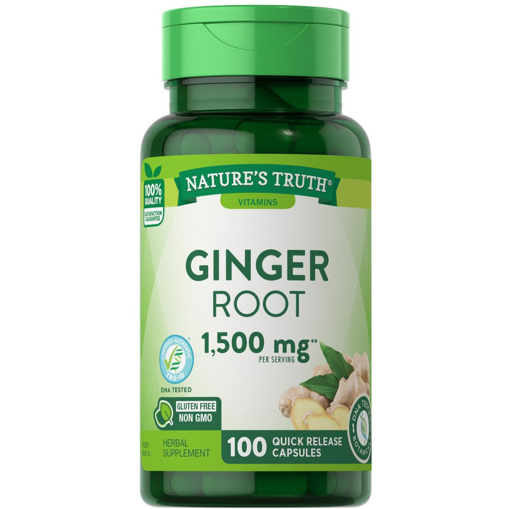 Nature's Truth Ginger Root herbal supplement in 100 capsules, 550 mg per serving, natural vitamins and supplements by Pasteur Pharmacy