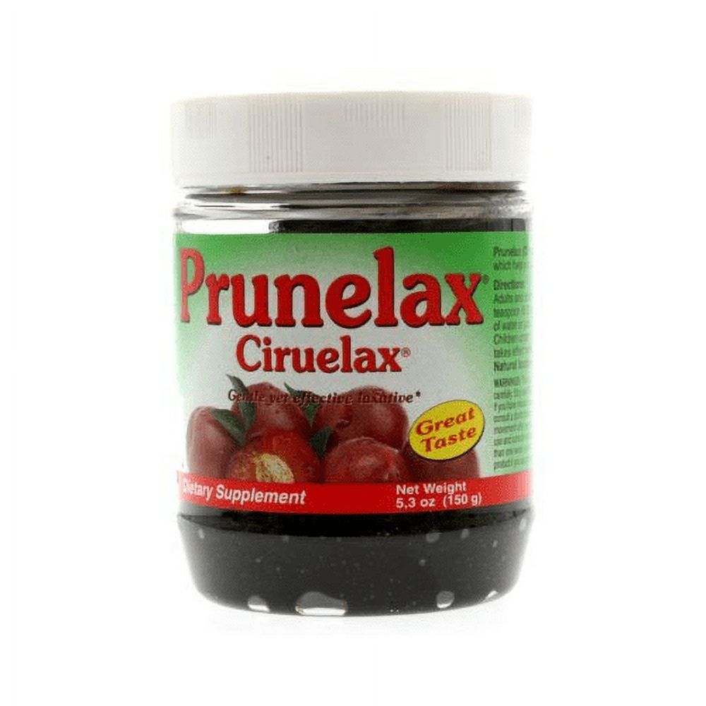 Prunelax Ciruelax laxative jam in 5.3 ounces, a vitamins and supplements product from Pasteur Pharmacy shown in the image.