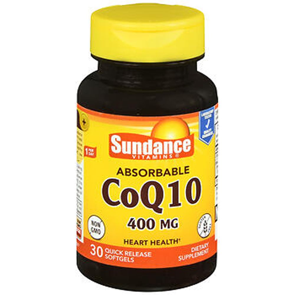 Sundance Vitamins Co Q-10 High Potency 400mg softgels, dietary supplement for energy and heart health, from Pasteur Pharmacy