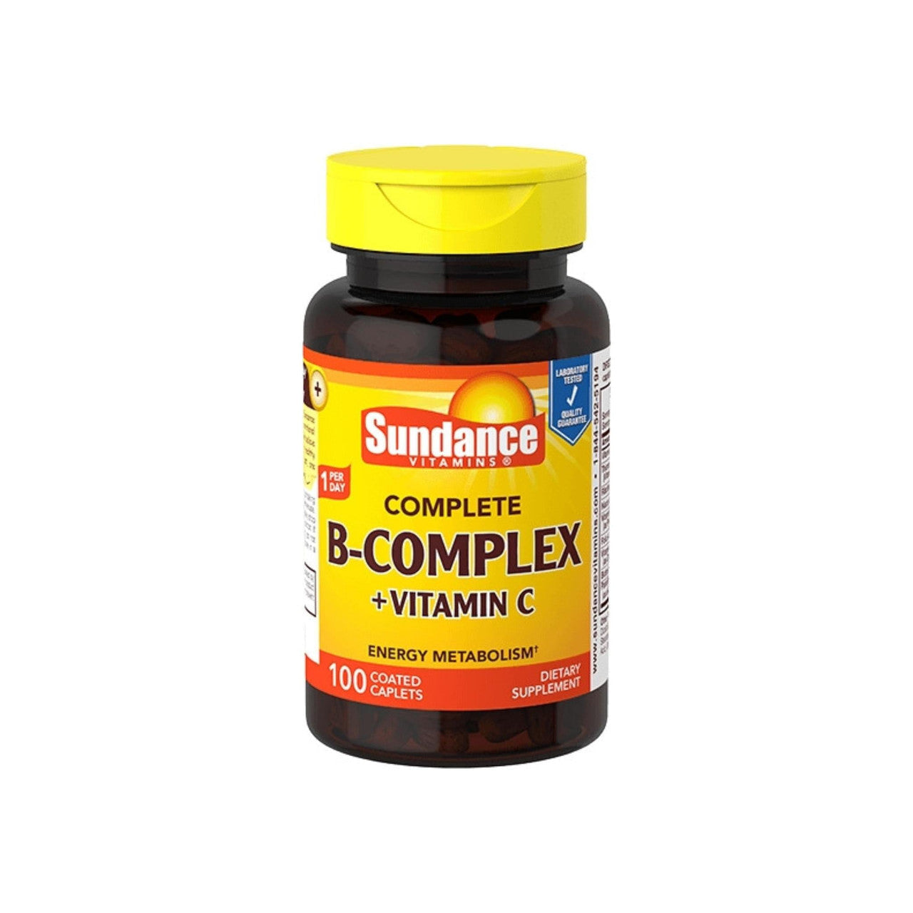 Sundance Vitamins Complete B-Complex and Vitamin C coated caplets, dietary supplement, 100 count, from Pasteur Pharmacy.