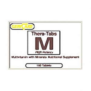 Thera-M Multi-Vitamin Tablets by Pasteur Pharmacy, 100-count bottle of daily dietary supplement vitamins and minerals.