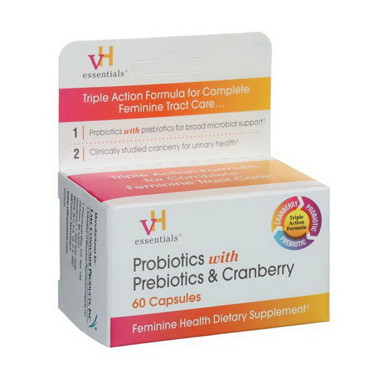 Vh Essentials Probiotics Caps by Pasteur Pharmacy, 60 capsules, dietary supplement for digestive health.