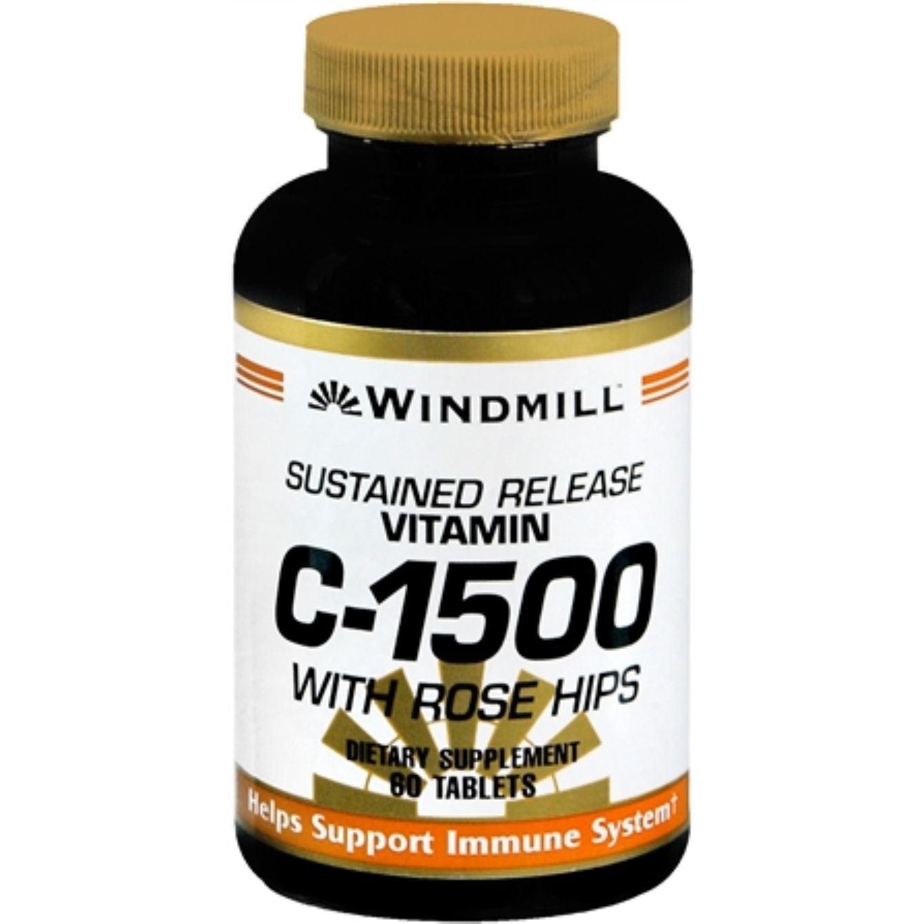 Windmill Vitamin C 1500 Mg with Rose Hips, sustained release supplement in a bottle of 60 tablets, from Pasteur Pharmacy.