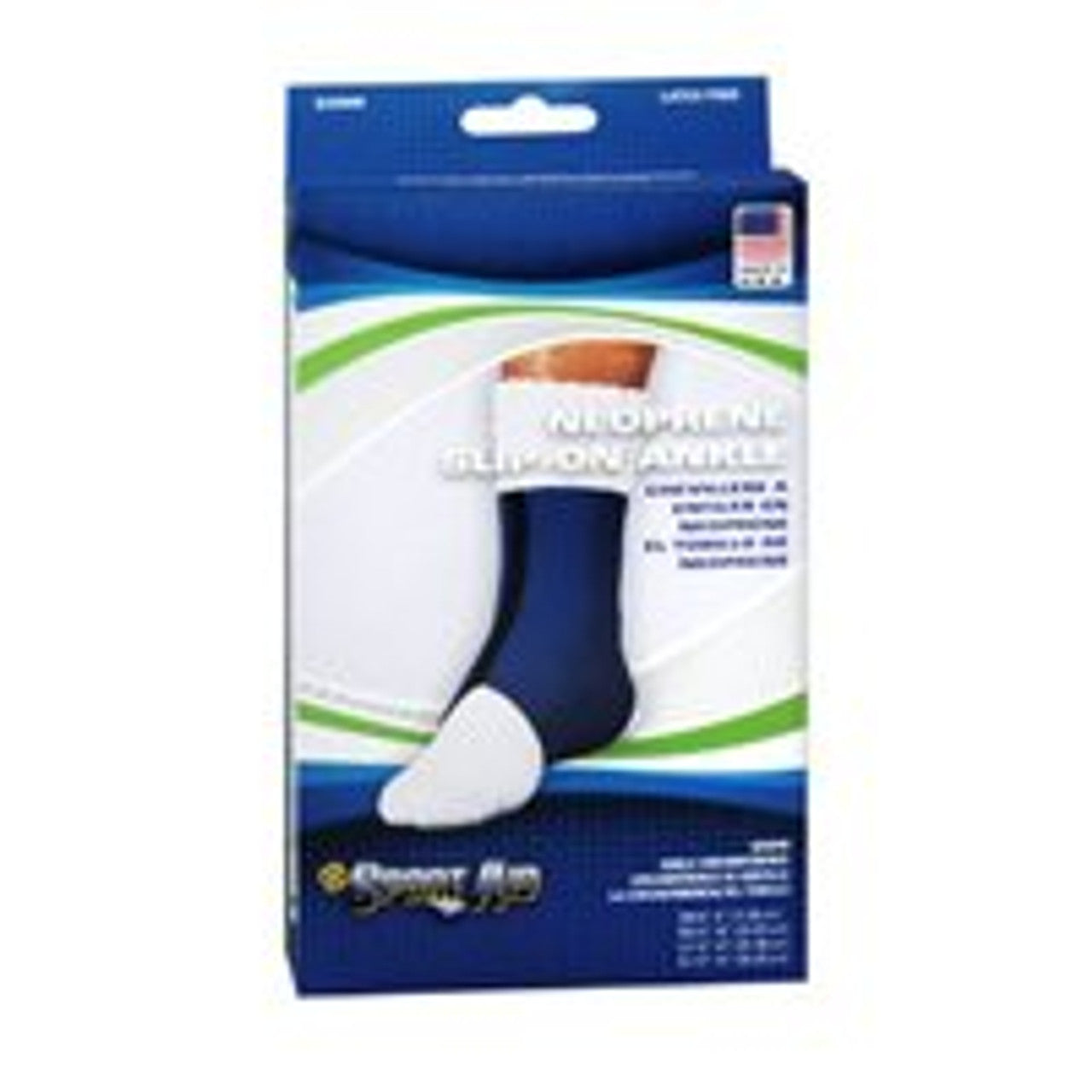 Neoprene Sport Aid ankle brace by Pasteur Pharmacy, medium size, providing support and compression for ankle injuries.