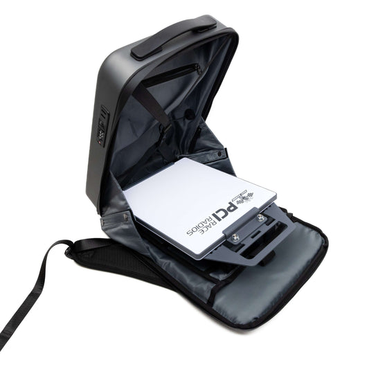 Starlink Mini Backpack by PCI Race Radios featuring adjustable straps and durable fabric, ideal for carrying essentials.
