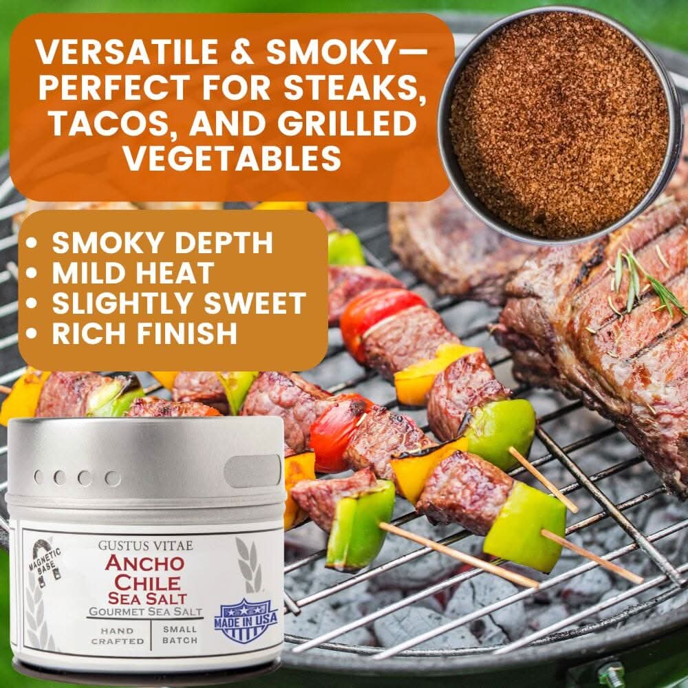 Gustus Vitae Pro Series BBQ & Grilling Sea Salts Gift Box with six packaged sea salt collections for grilling and cooking.