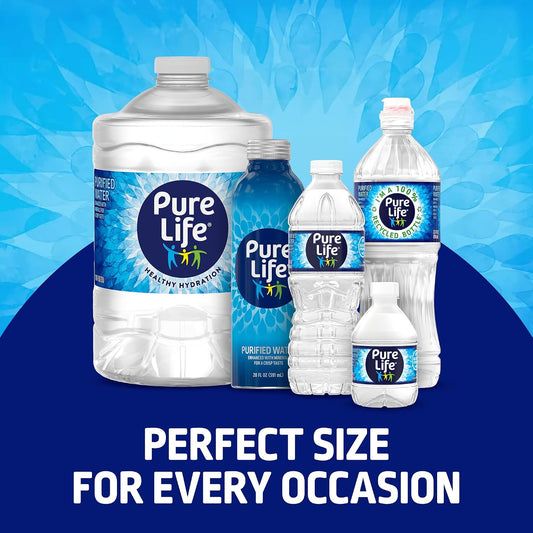 Pure Life purified bottled water in 20 fl oz aluminum bottles, 18-pack, still water with minerals for a crisp taste