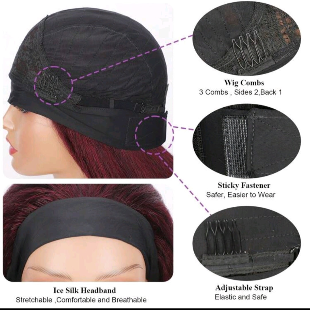 Kinky straight headband wig from LydiaMFashions by EdleessFashion, featuring natural hair texture and a comfortable headband style.