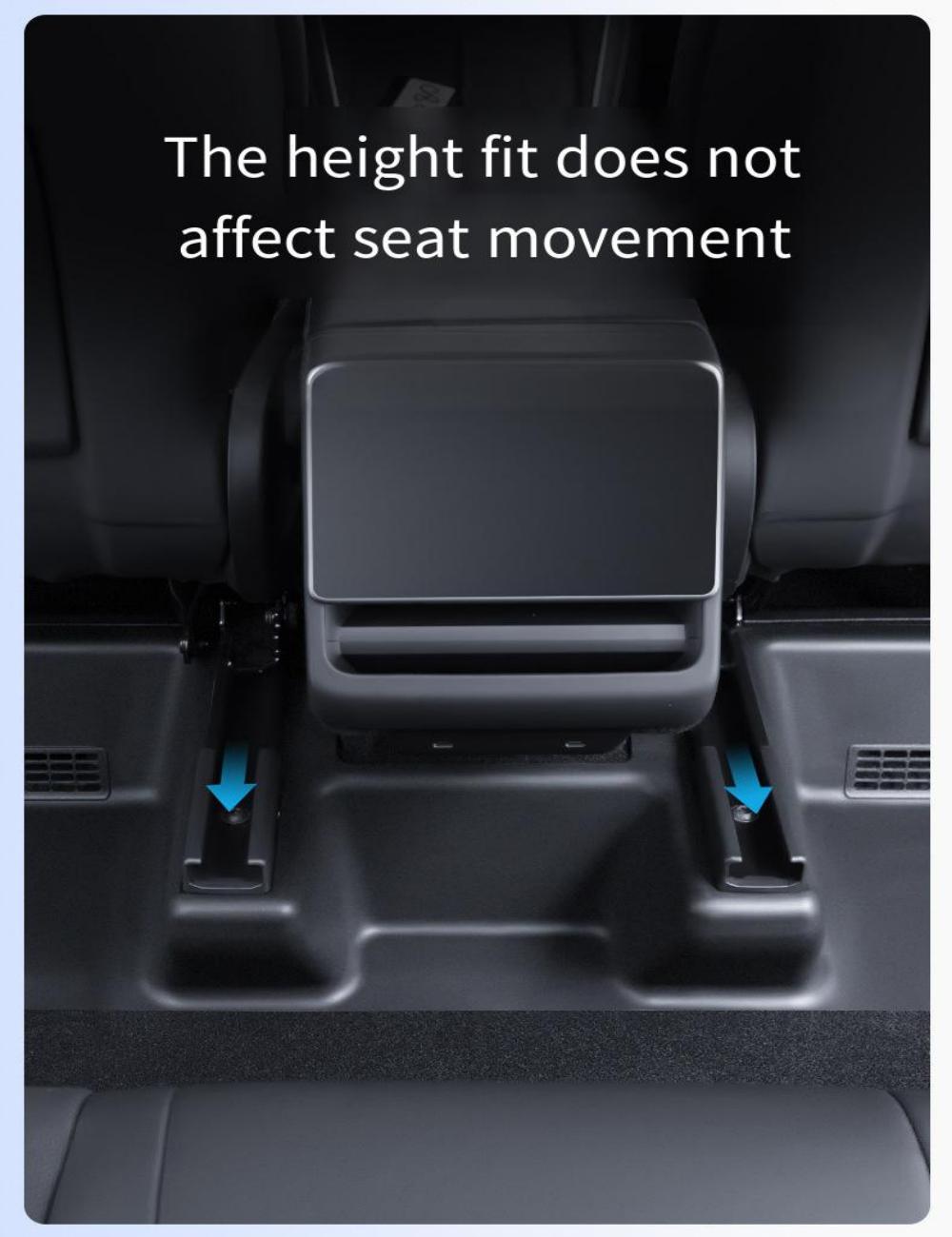 Set of five Tesery Model Y Juniper seat slide rail anti-kick guards, protective covers for Tesla Model Y interior accessories.