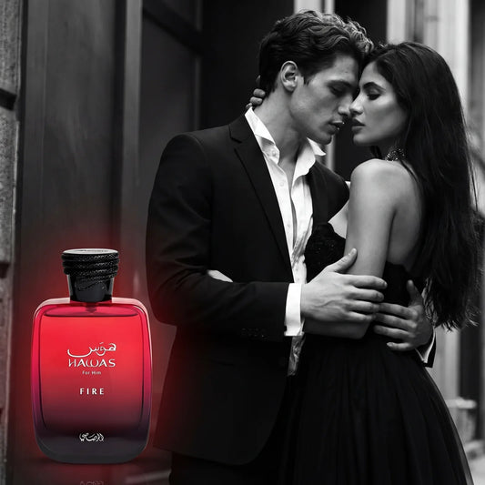 Silcy Skin Hawas Fire 100ML Eau de Parfum for Men, Arabian woody fragrance with long-lasting scent, ideal gift option.