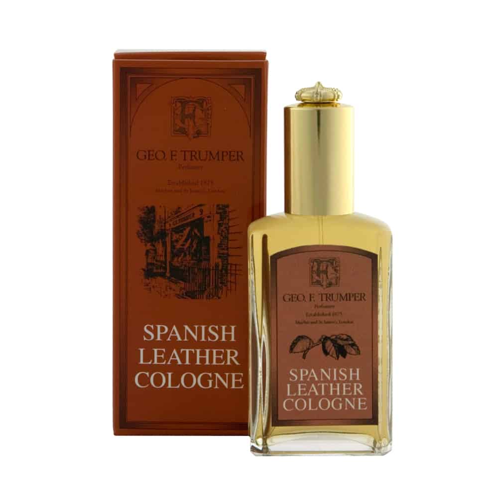 Spanish Leather Eau De Parfum by Pasteur Pharmacy in 50ml bottle, featuring a rich leather and citrus fragrance.