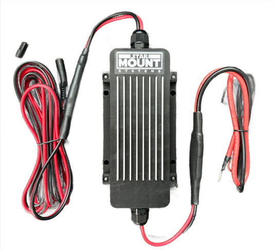 Star Mount Voyager Bundle for Gen 3 Starlink with 12V conversion, black mount and installation hardware included.