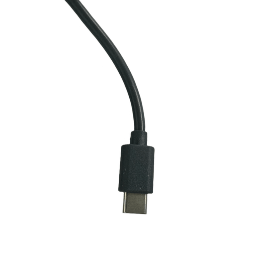 DC power cable for Starlink MINI Dish, USB-C connection, accessory by Star Mount Systems, shown connected to the dish.