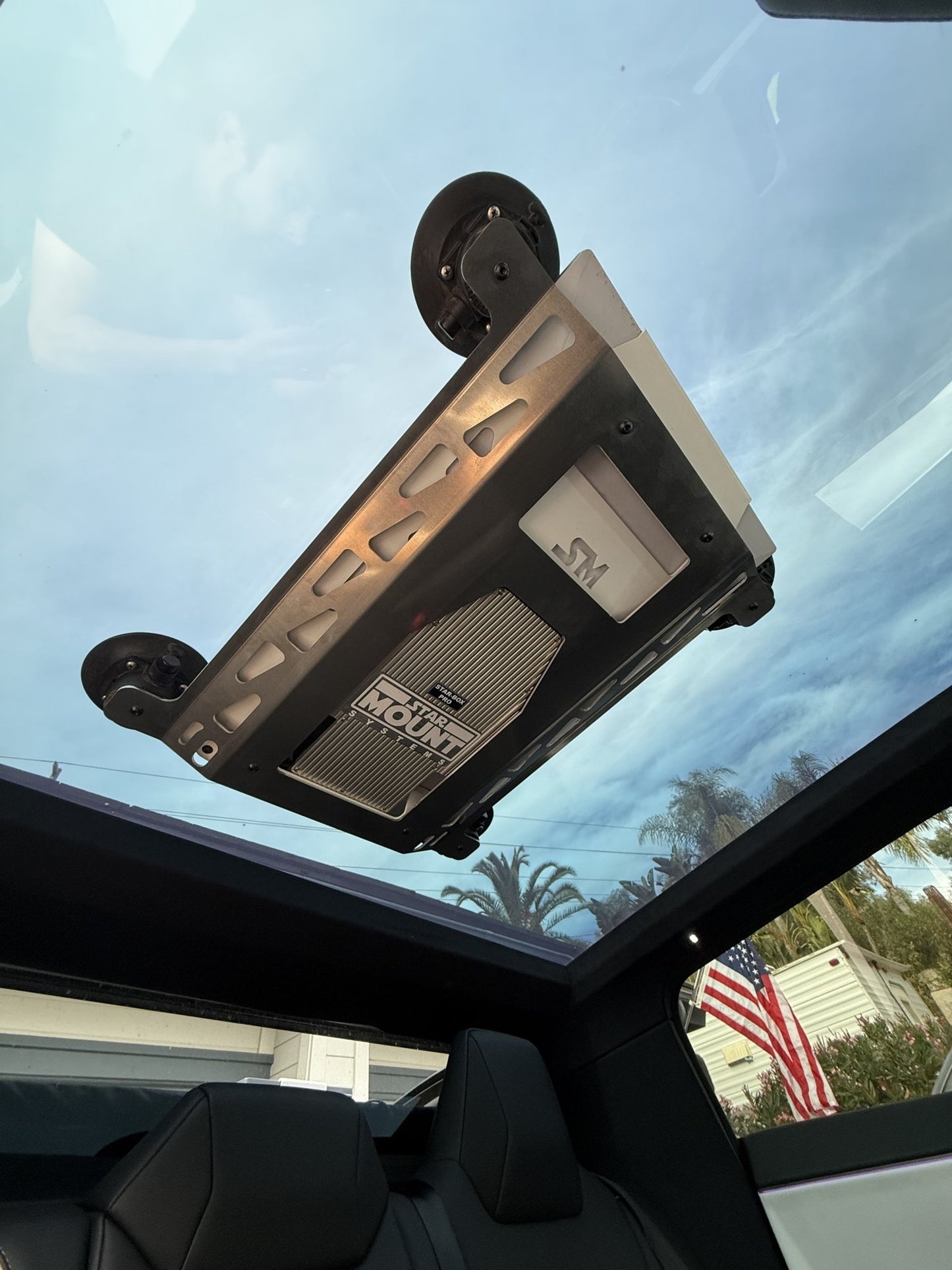 Black Star Mount Explorer PRO mount for Gen 3 Starlink by Star Mount Systems, designed for secure satellite dish installation.