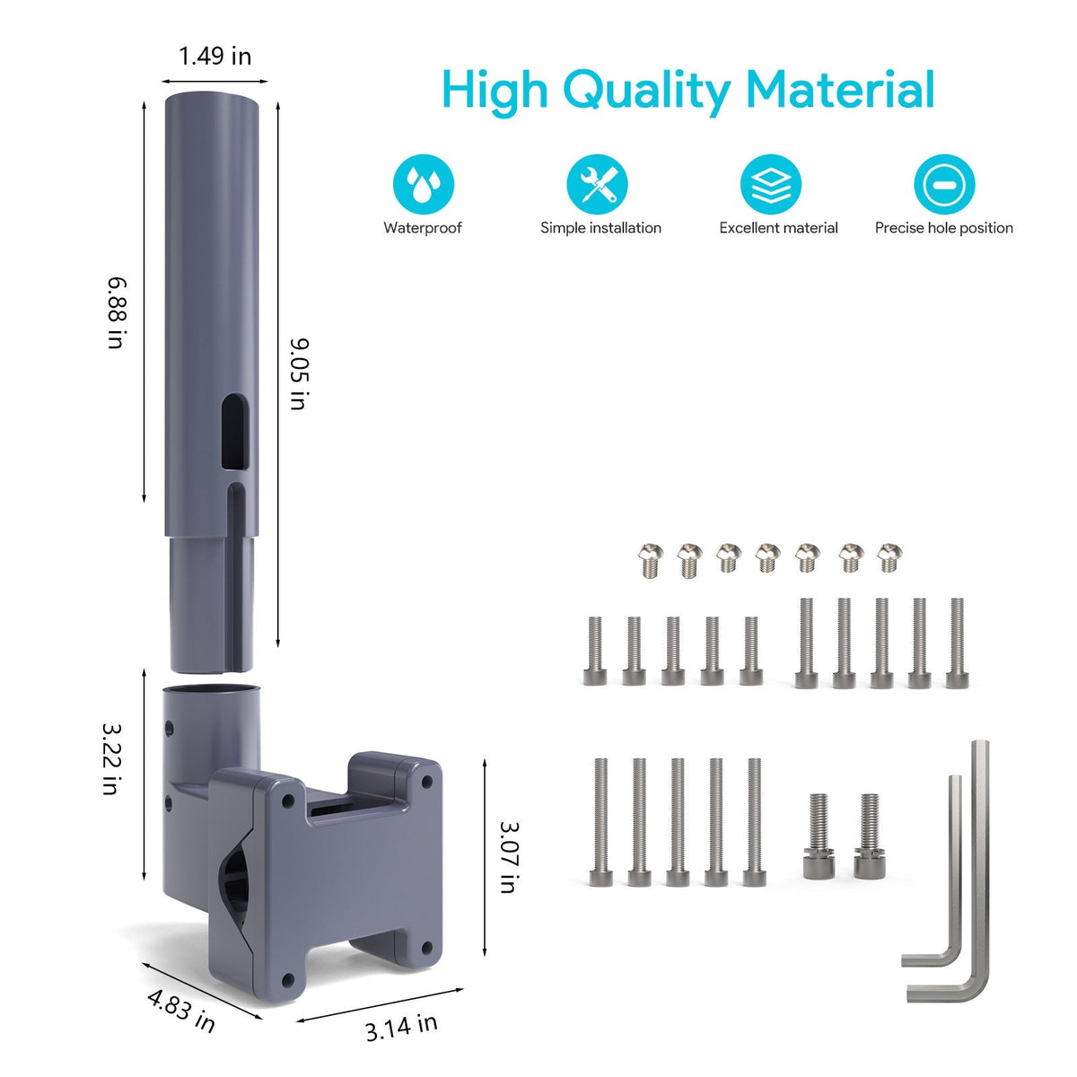 Starlink Mini Pole Clamp Mount with dual mounting brackets by Tesery, designed for secure satellite dish installation on poles.