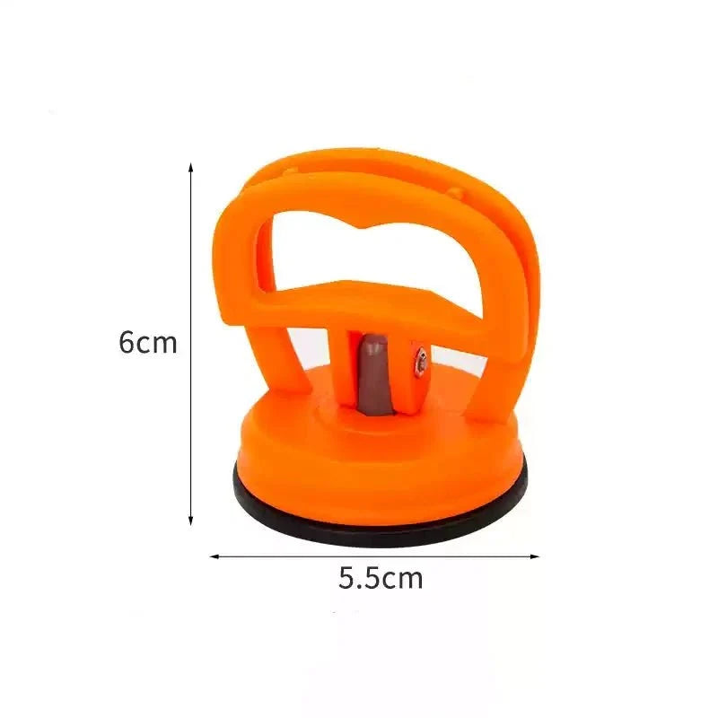 Tesla car dent repair kit with blue suction cup, DIY dent puller tool in two sizes, paint-safe for scratch-free dent removal