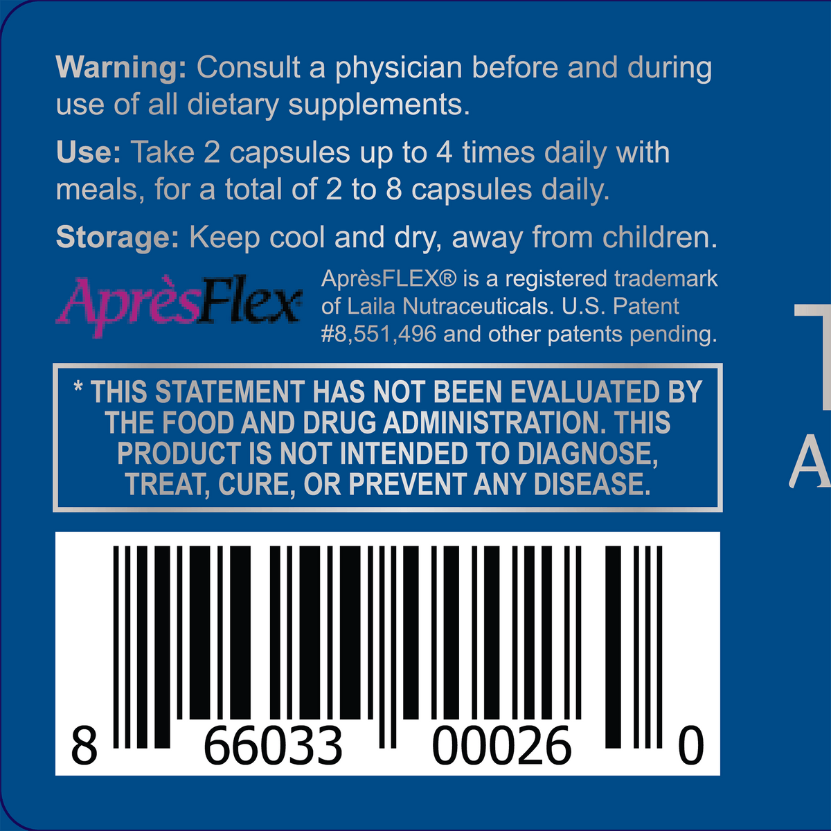 Label of Thrivous Tenacity Arthroprotector dietary supplement bottle showing product name and branding on a white background.