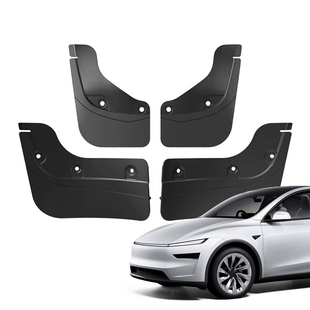 TESERY Hidden Mud Flaps for Tesla Model Y Juniper, invisible mud guard, black protection for wheel arches, durable car accessory