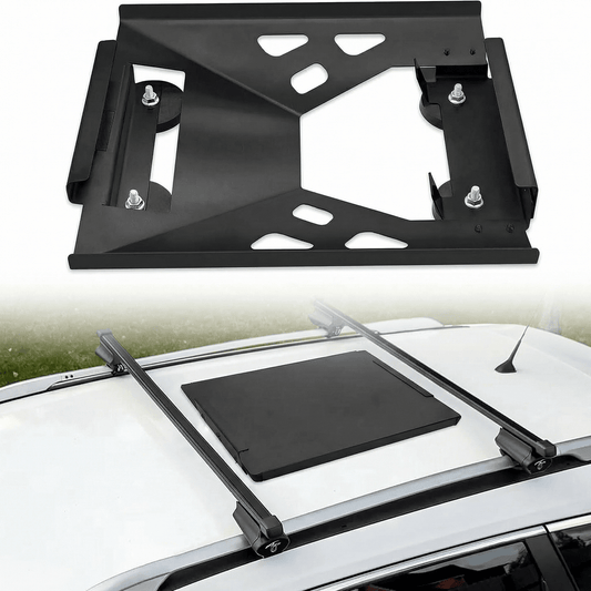 Magnetic quick-release Starlink Mini car mount for roofs, black color, designed for secure satellite internet setup in vehicles.