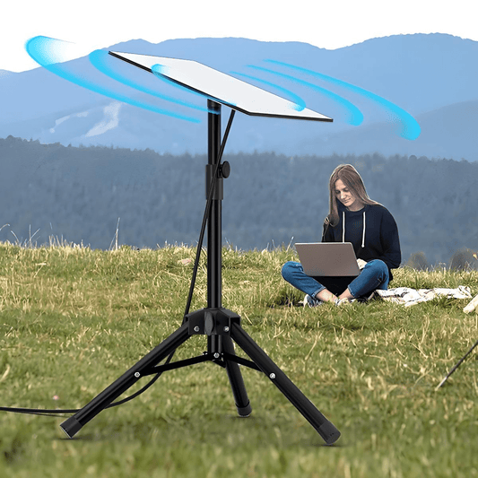 Portable tripod mount for Starlink Gen 3 by Tesery Official Store, designed for secure outdoor satellite dish setup.