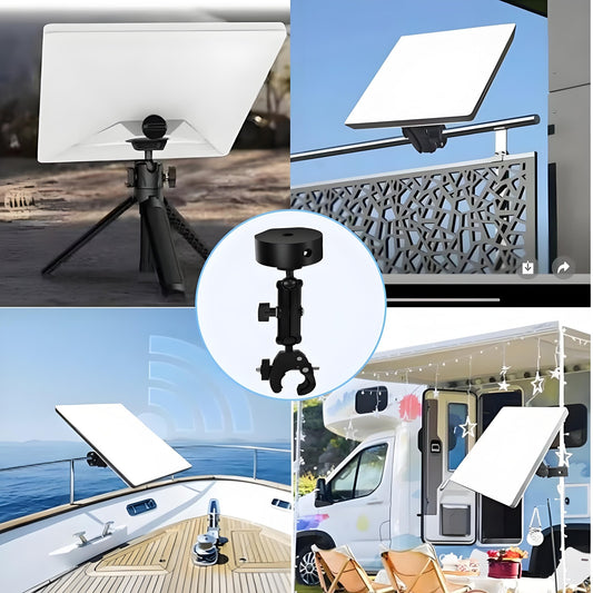 Starlink Mini RV Clamp Mount by Tesery Official Store, heavy-duty portable mount for secure satellite internet setup.