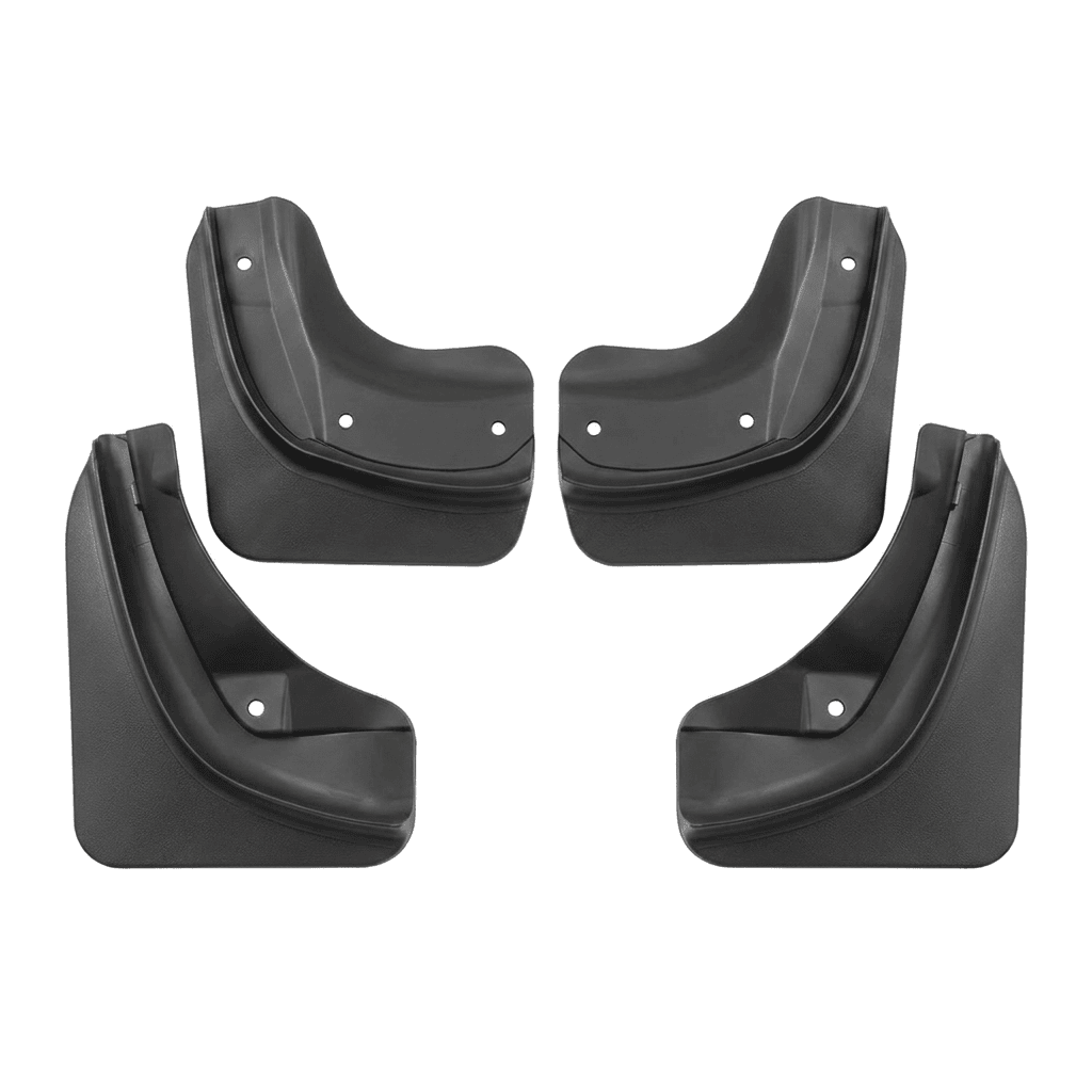 Tesla Model 3 Highland mud flaps made of TPE and PP by Tesery, designed to protect vehicle wheel arches from dirt and debris.