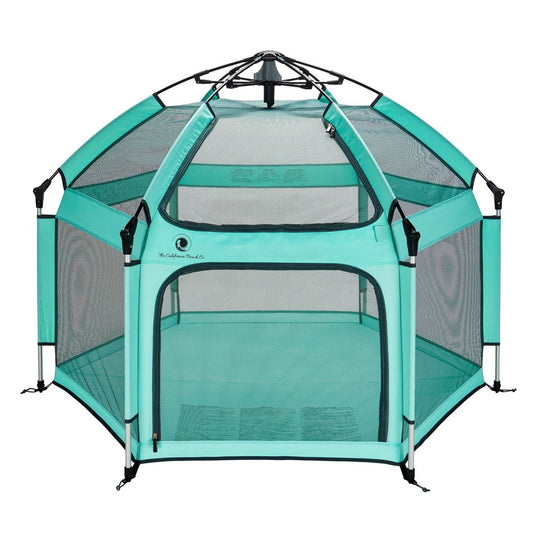 Pop 'N Go® Playpen in cosmic gray by The California Beach Company LLC, portable playpen with mesh sides for easy visibility and ventilation.